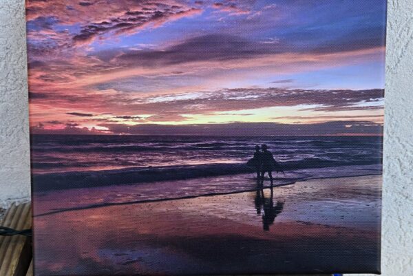 Surfers at First Light 8″X10″ Canvas Print – Free shipping USA